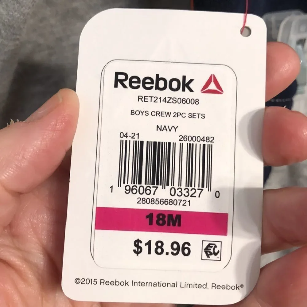 NWT Reebok 2 Piece Sweatsuit SIZE 18 Months